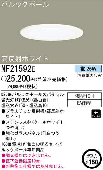 ѥʥ˥åŹ PANASONIC 饤 NF21592E Ϣ 饤 581590
