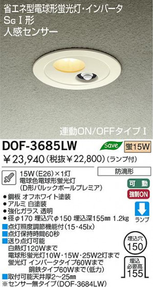 DAIKO DOF-3685LW