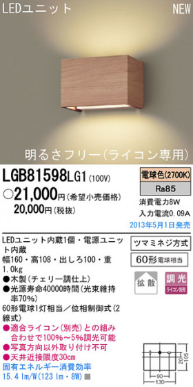 Panasonic LED ֥饱å LGB81598LG1 ᥤ̿