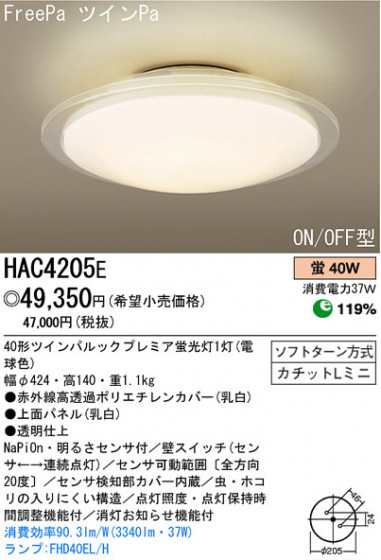 ѥʥ˥åŹ PANASONIC 󥰥饤 HAC4205E Ϣ 󥰥饤 ʡTC̾õ Crista ʡTC̾õ Milcrista 171180