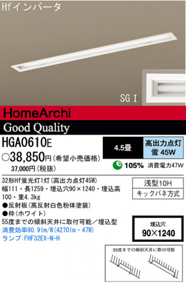 ѥʥ˥åŹ PANASONIC 󥰥饤 HGA0610E Ϣ 󥰥饤 211220