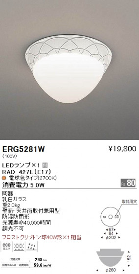 ƣ ENDO LED ȥɥ ERG5281W ᥤ̿