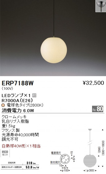 ƣ ENDO LED ڥ ERP7188W ᥤ̿