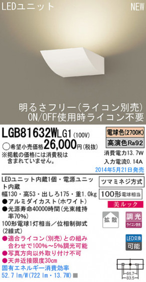 Panasonic LED֥饱å LGB81632WLG1 ᥤ̿