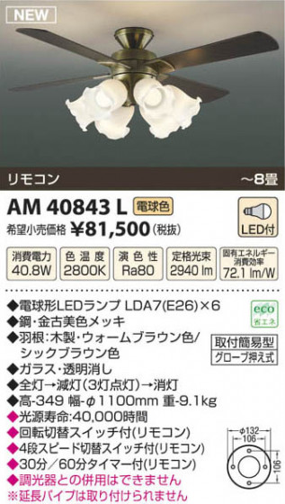 ߾ KOIZUMI ƥꥢե AM40843L β