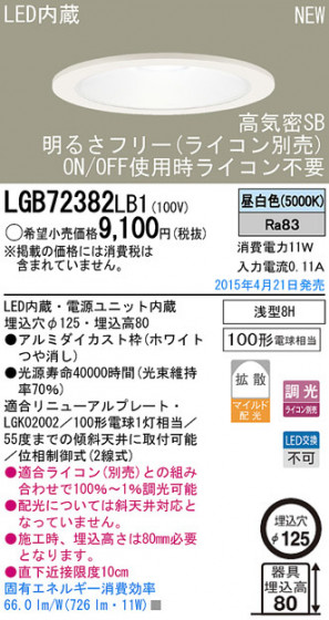 Panasonic LED 饤 LGB72382LB1 ᥤ̿