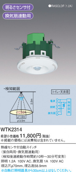 Panasonic Ǯռưåʥȥŷѡ WTK2314 ᥤ̿