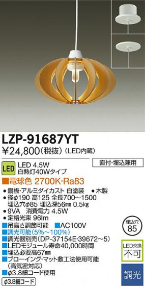 DAIKO ŵ LEDڥ LZP-91687YT ᥤ̿