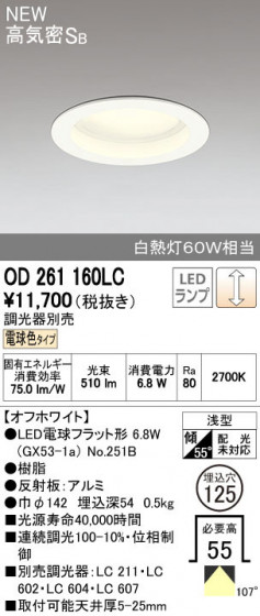ODELIC ǥå 饤 OD261160LC ñʲ