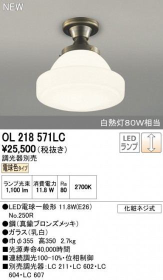 ODELIC ǥå 󥰥饤 OL218571LC ñʲ