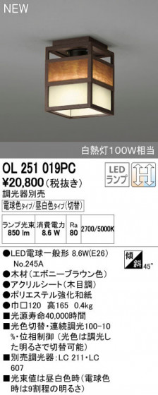 ODELIC ǥå 󥰥饤 OL251019PC ñʲ