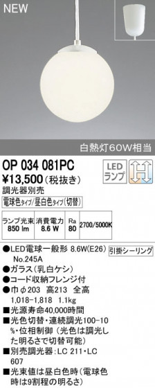 ODELIC ǥå ڥȥ饤 OP034081PC ñʲ