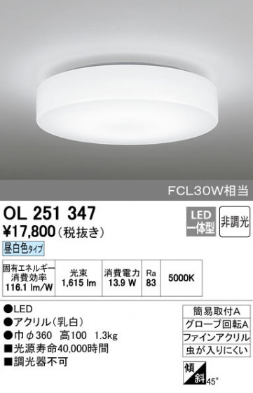 ODELIC ǥå 󥰥饤 OL251347 ñʲ
