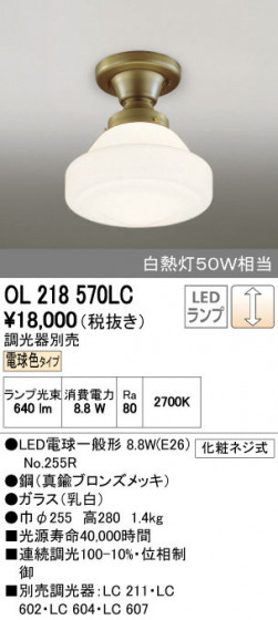 ODELIC ǥå 󥰥饤 OL218570LC ñʲ