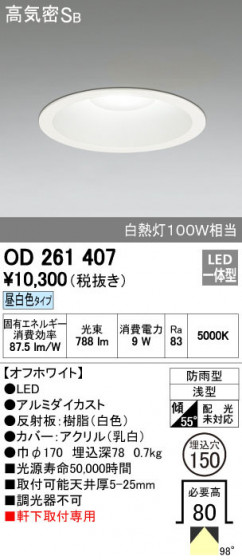 ODELIC ǥå ƥꥢ饤 OD261407 ñʲ