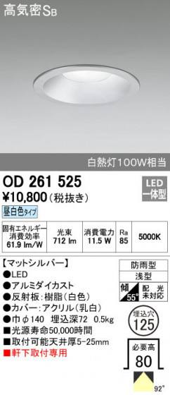 ODELIC ǥå ƥꥢ饤 OD261525 ñʲ