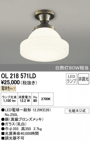 ODELIC ǥå 󥰥饤 OL218571LD ñʲ
