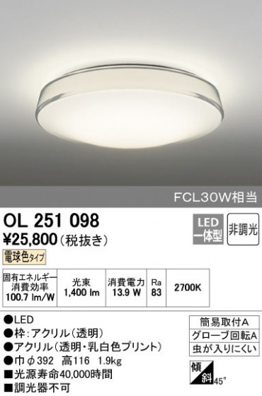 ODELIC ǥå 󥰥饤 OL251098 ñʲ
