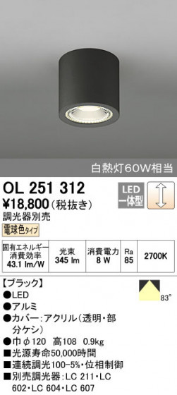 ODELIC ǥå 󥰥饤 OL251312 ñʲ