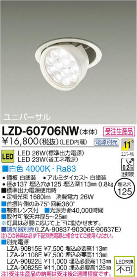 ʼ̿DAIKO ŵ LED˥С饤 LZD-60706NW
