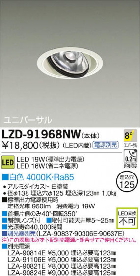 ʼ̿DAIKO ŵ LED˥С饤 LZD-91968NW