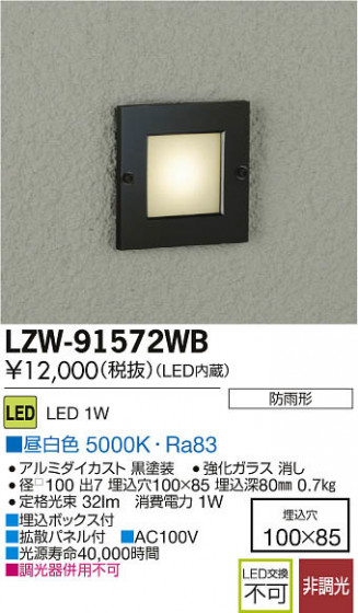ʼ̿DAIKO ŵ LEDȥɥեåȥ饤 LZW-91572WB