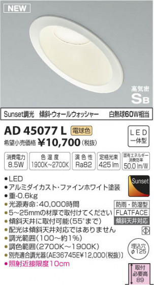 ߾ KOIZUMI ⵤ̩饤 LEDŵ忧 AD45077L ᥤ̿