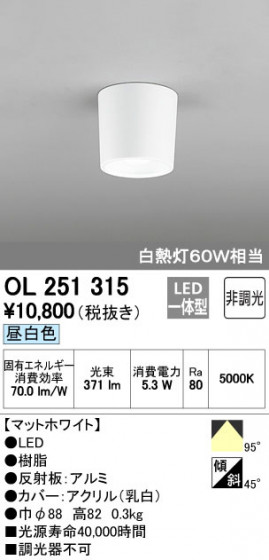 ODELIC ǥå 󥰥饤 OL251315 ᥤ̿