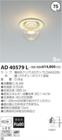 ߾ KOIZUMI LED 饤 AD40579L ᥤ̿