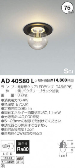 ߾ KOIZUMI LED 饤 AD40580L ᥤ̿