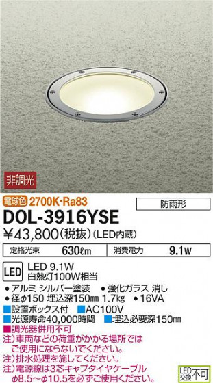 ʼ̿DAIKO ŵ LED 饦ɥ饤 DOL-3916YSE
