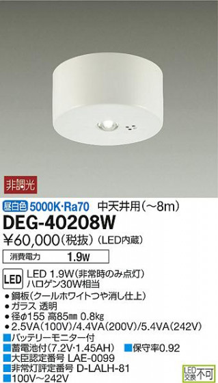 ʼ̿DAIKO ŵ LED  DEG-40208W