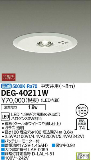 ʼ̿DAIKO ŵ LED  DEG-40211W