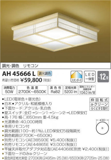߾ KOIZUMI LED  AH45666L ᥤ̿