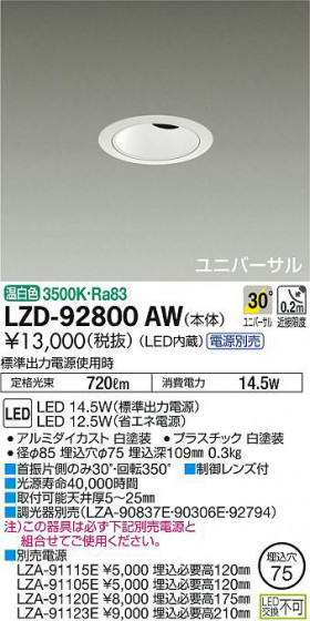 ʼ̿DAIKO ŵ ˥С饤 LZD-92800AW