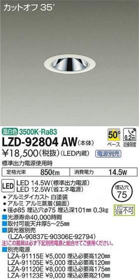 ʼ̿DAIKO ŵ 饤 LZD-92804AW
