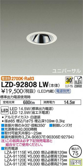ʼ̿DAIKO ŵ ˥С饤 LZD-92808LW