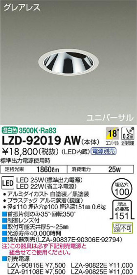 ʼ̿DAIKO ŵ ˥С饤 LZD-92019AW