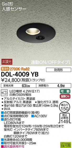DAIKO ŵ ʹ󥵡ո饤 DOL-4009YB ᥤ̿