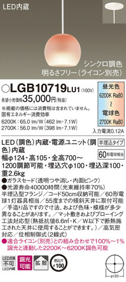 Panasonic ڥȥ饤 LGB10719LU1 ᥤ̿