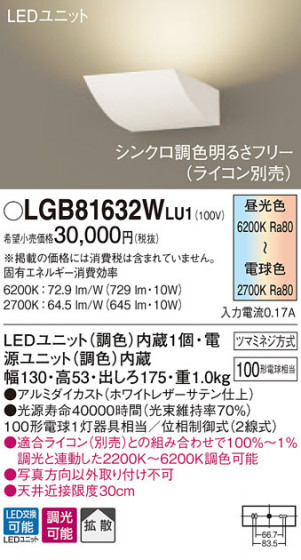 Panasonic ֥饱å LGB81632WLU1 ᥤ̿
