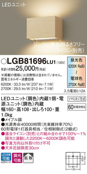 Panasonic ֥饱å LGB81696LU1 ᥤ̿