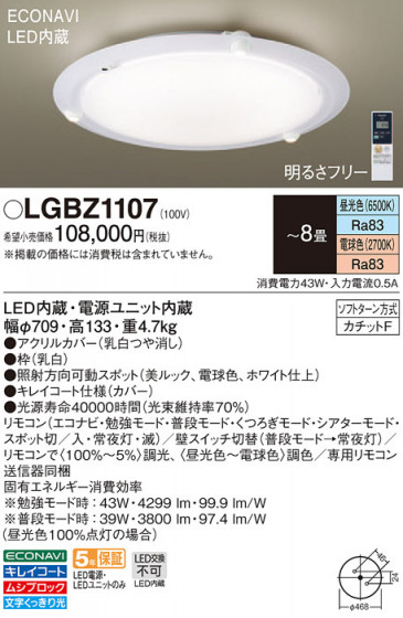 Panasonic 󥰥饤 LGBZ1107 ᥤ̿