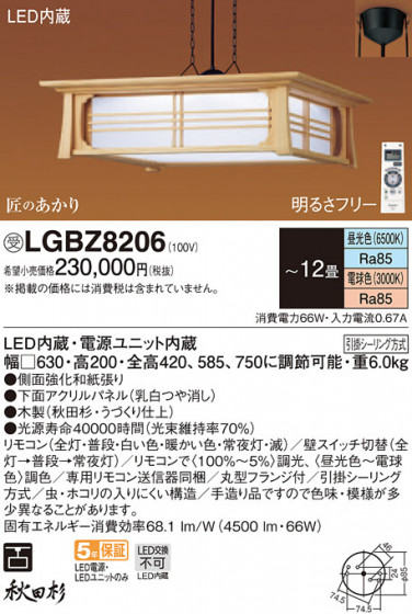Panasonic ڥȥ饤 LGBZ8206 ᥤ̿