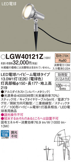Panasonic ƥꥢ LGW40121Z ᥤ̿