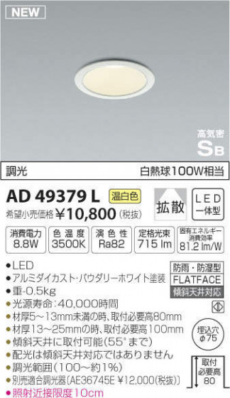 ߾ KOIZUMI ⵤ̩饤 AD49379L ᥤ̿