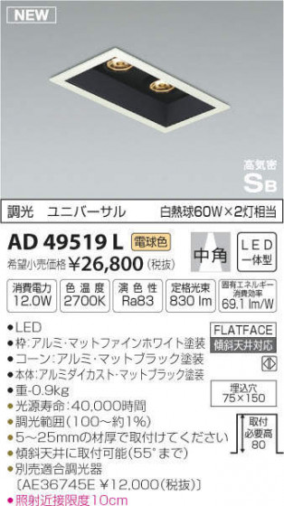 ߾ KOIZUMI ⵤ̩饤 AD49519L ᥤ̿