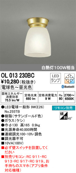ODELIC ǥå 󥰥饤 OL013230BC ᥤ̿