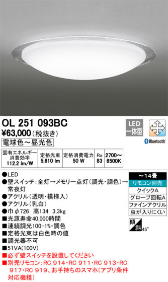 ODELIC ǥå 󥰥饤 OL251093BC ᥤ̿