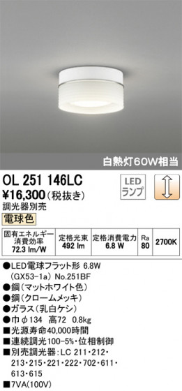 ODELIC ǥå 󥰥饤 OL251146LC ᥤ̿